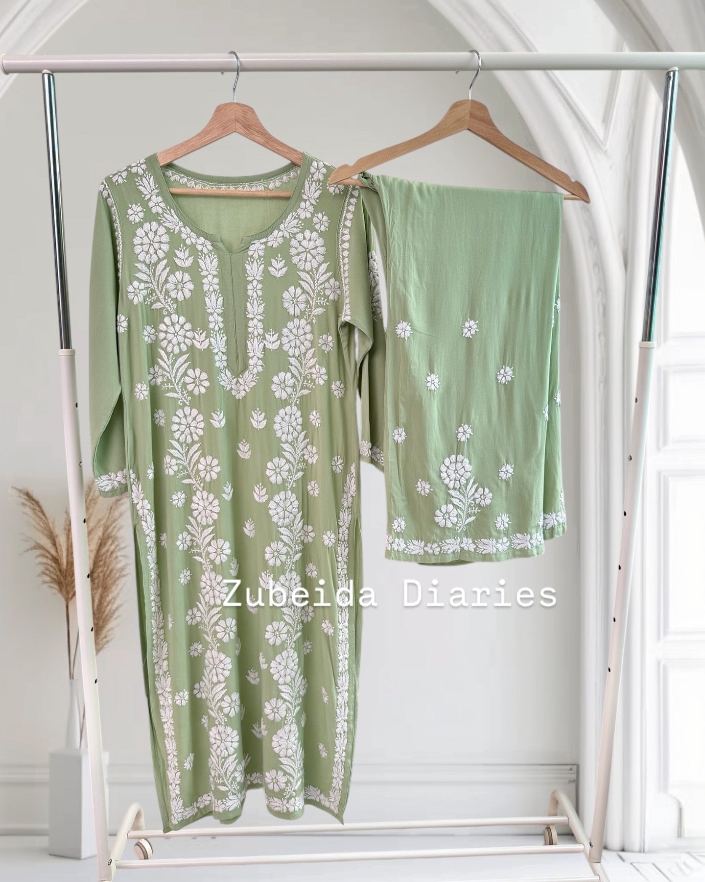 Pistachio Green ~ Rayon Kurta Palazzo Set