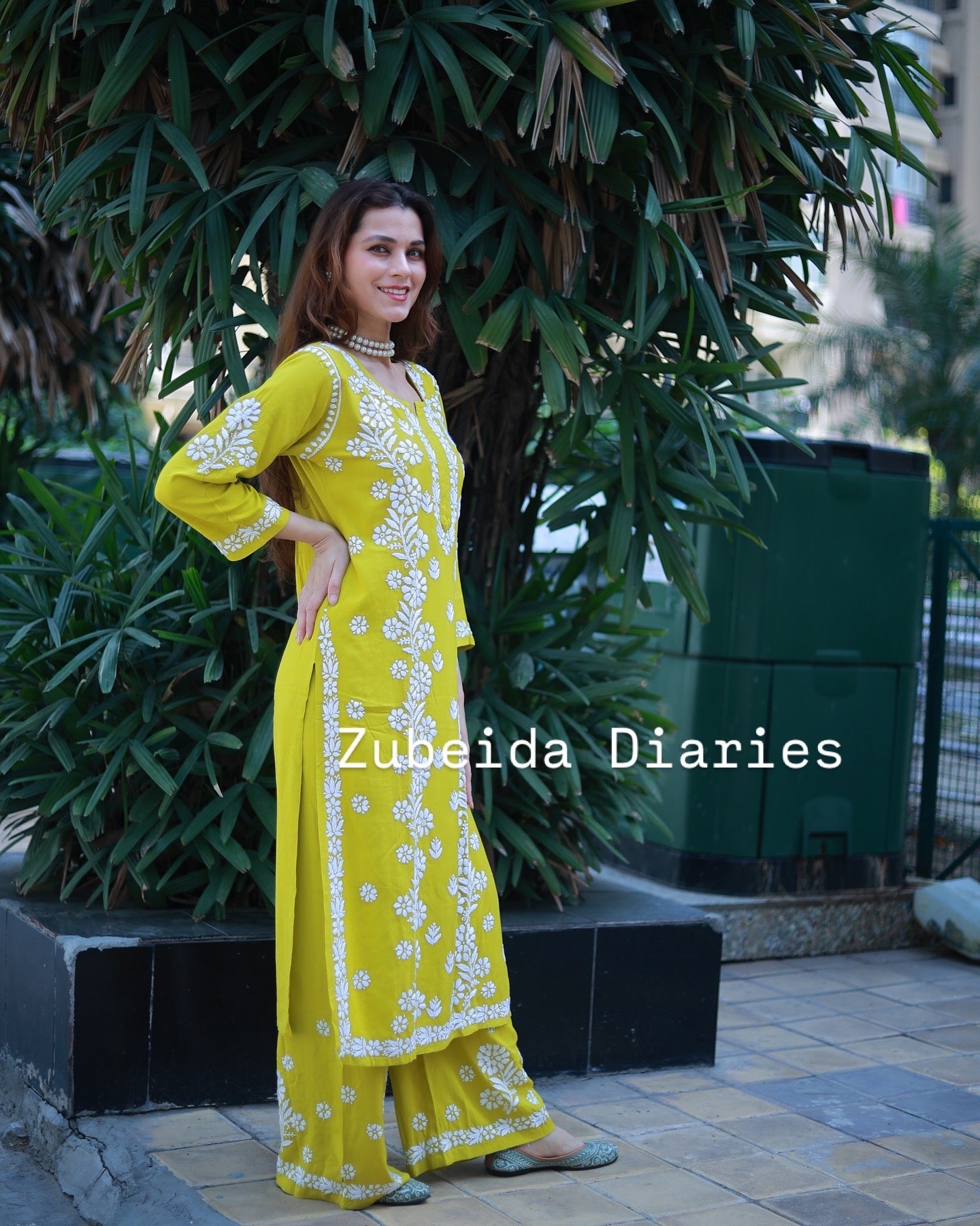 Lime Green ~ Rayon Kurta Palazzo Set