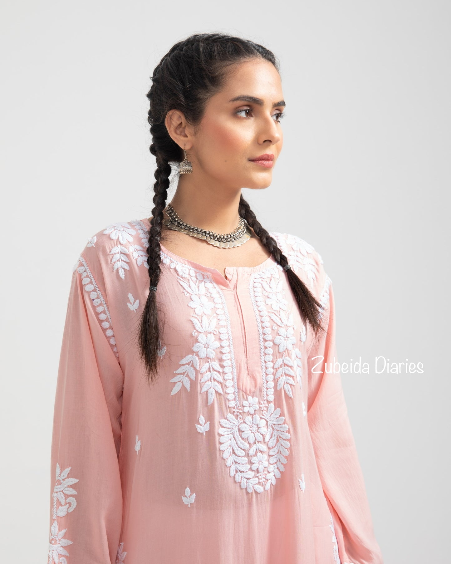 Premium~Nazakat Modal Kurta in Peach