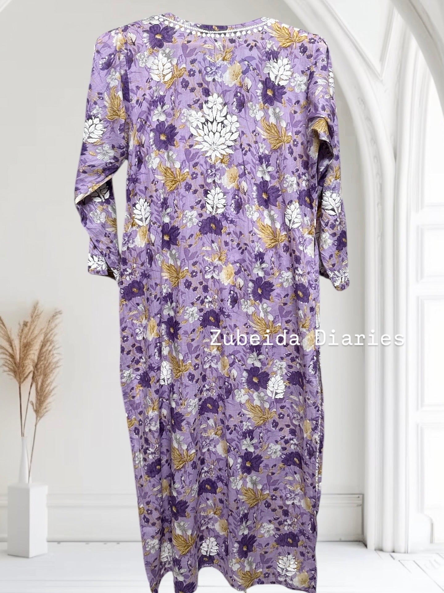 Ameyaa~Purple Mulmul Cotton Kurta