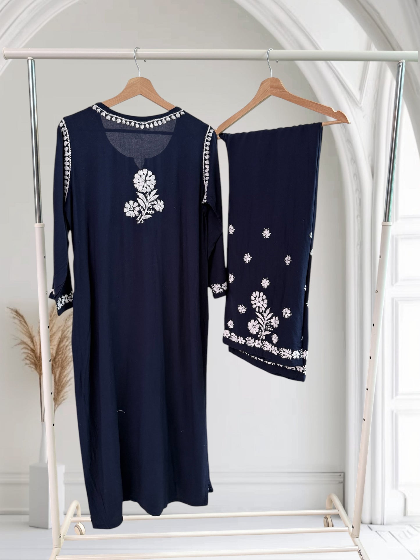Navy Blue ~ Rayon Kurta Palazzo Set