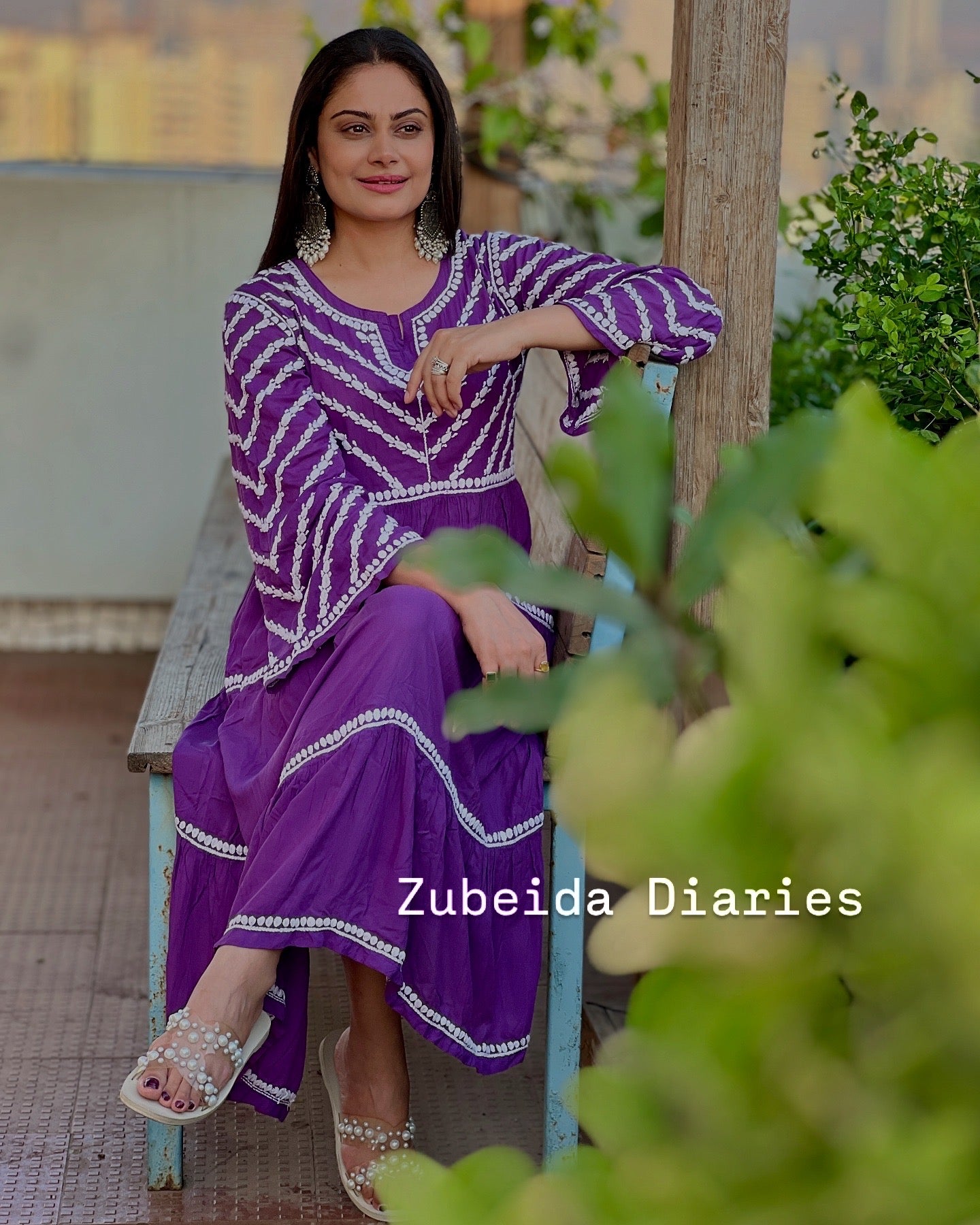 Zaha Modal Dress in Purple