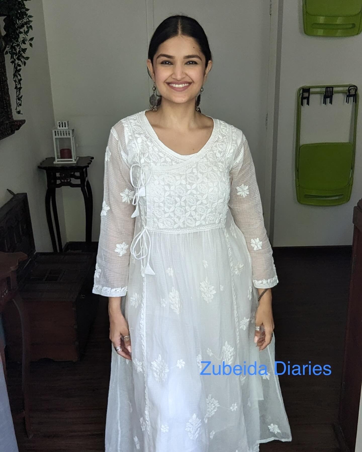 Kota Angrakha Kurta in White