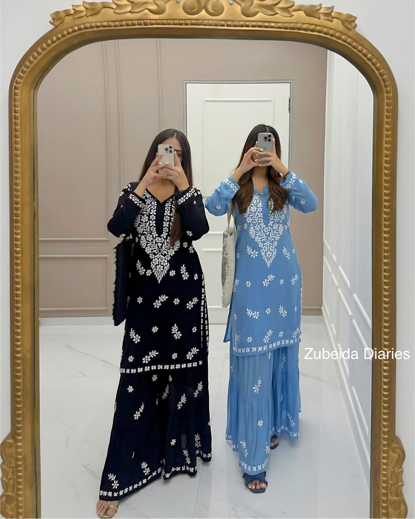 Aafreen Modal Garara Set in Powder Blue