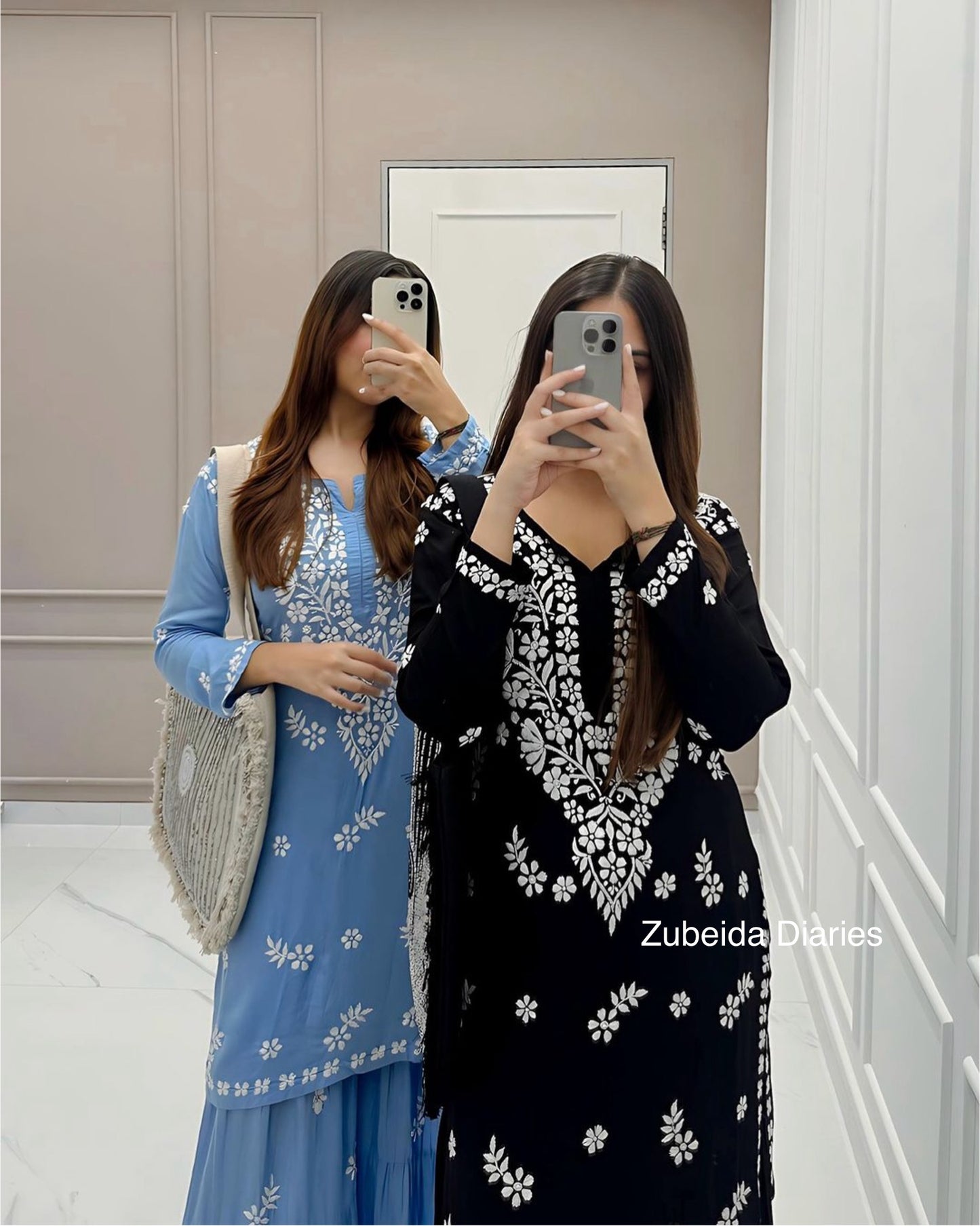 Aafreen Modal Garara Set in Powder Blue