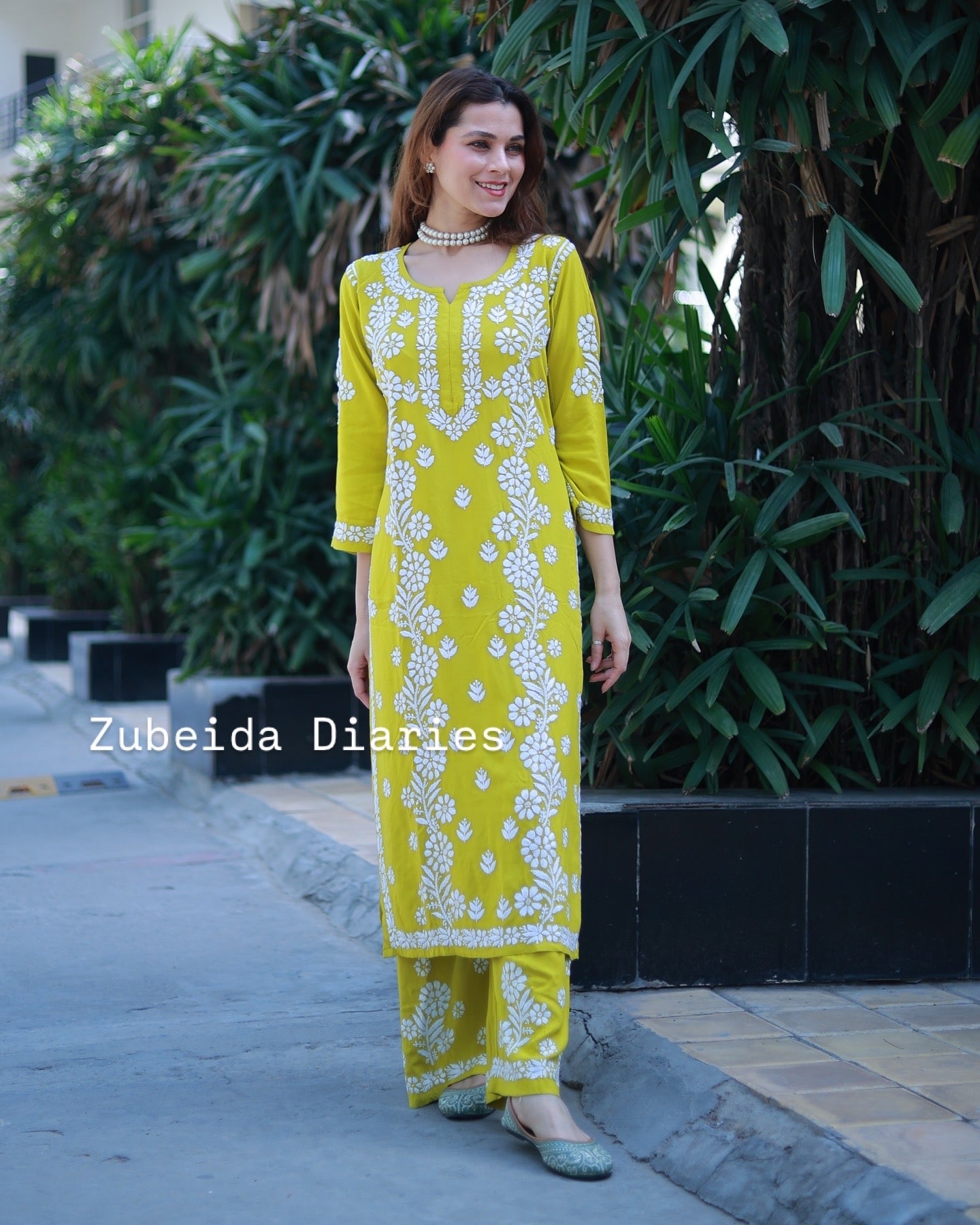 Lime Green ~ Rayon Kurta Palazzo Set
