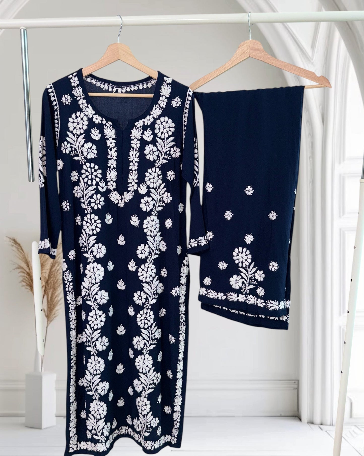 Navy Blue ~ Rayon Kurta Palazzo Set