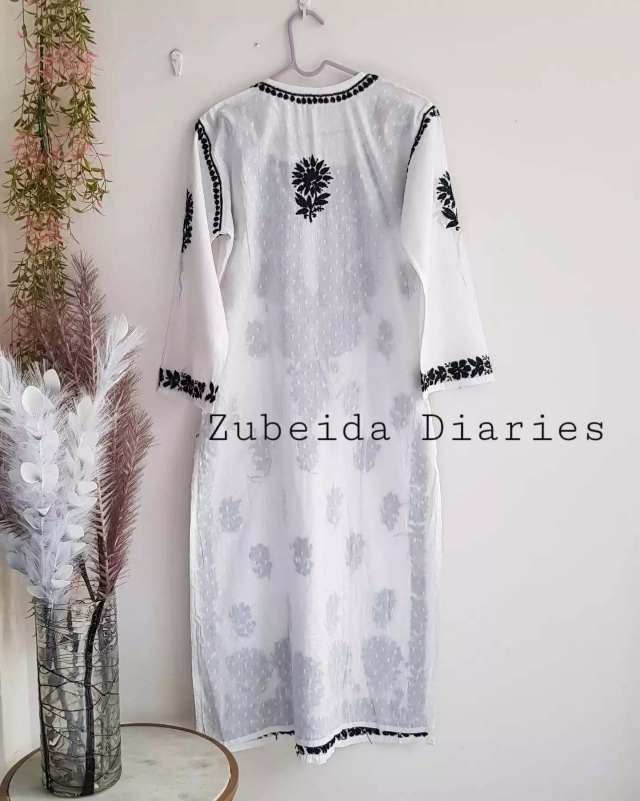 Alizeh Cotton Kurta ~ Black Embroidery