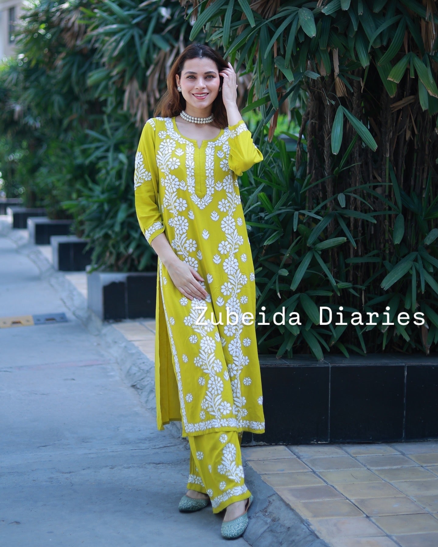 Lime Green ~ Rayon Kurta Palazzo Set