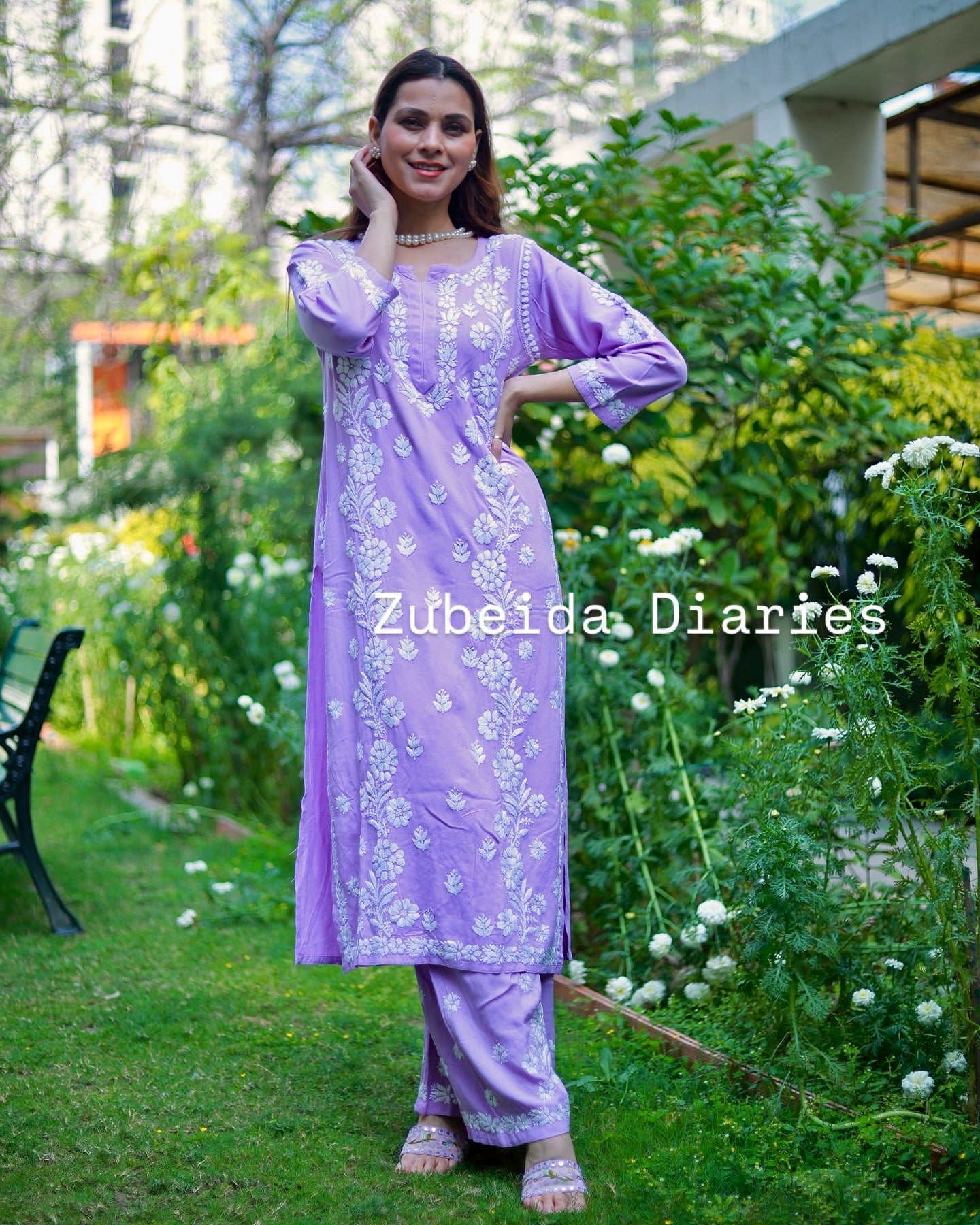 Lavender ~ Rayon Kurta Palazzo Set