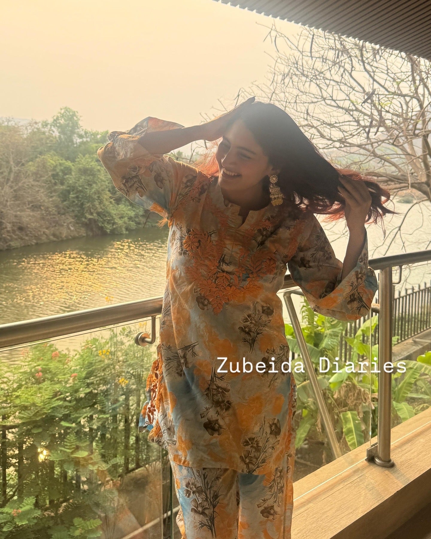 Printed Co-ord Set ~ Yellow Embroidery