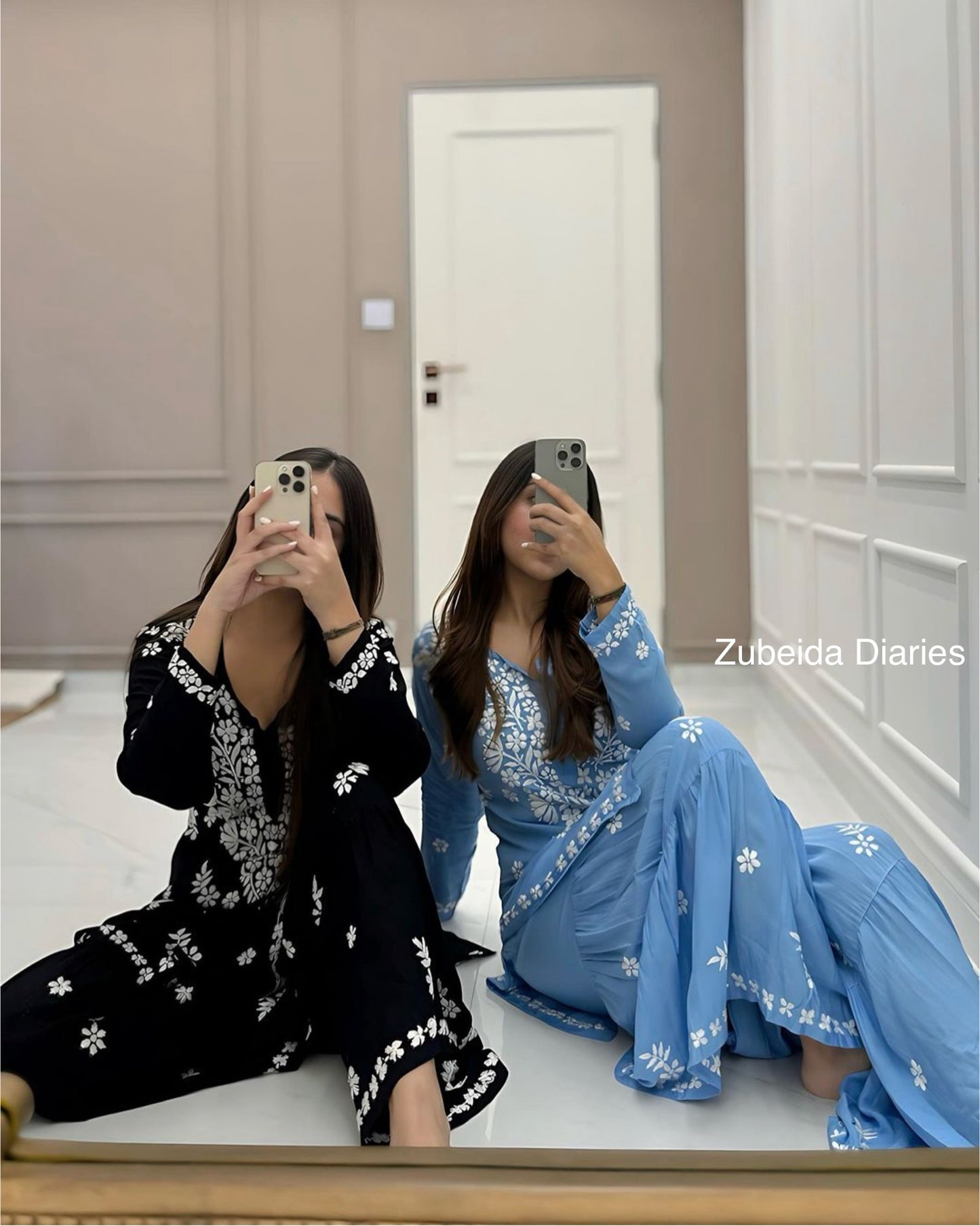 Aafreen Modal Garara Set in Powder Blue