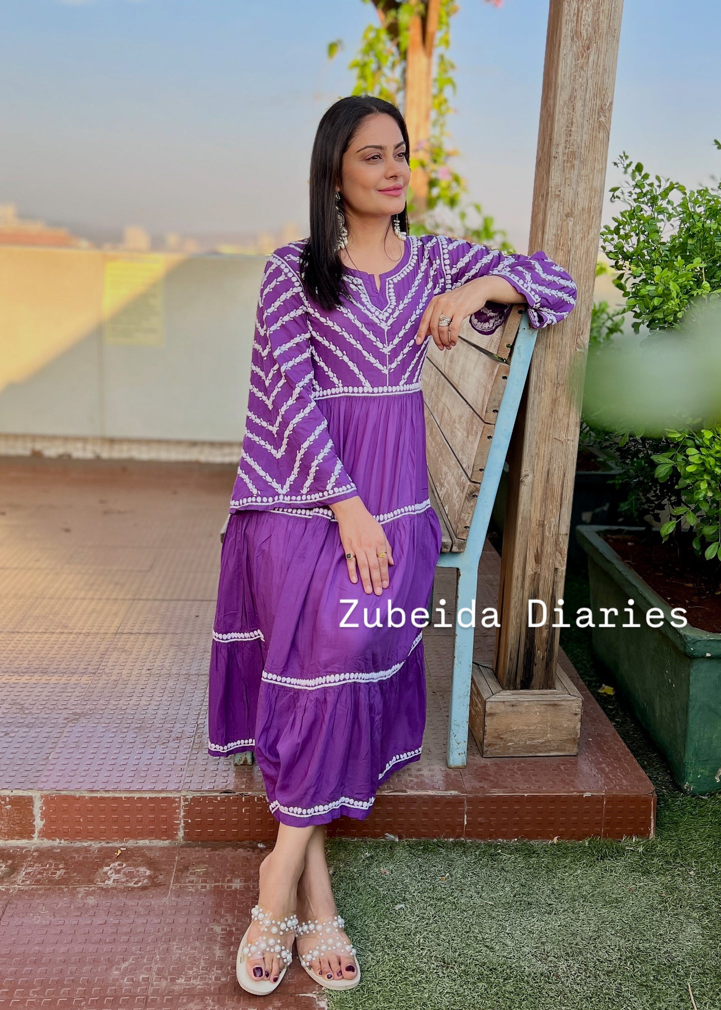 Zaha Modal Dress in Purple