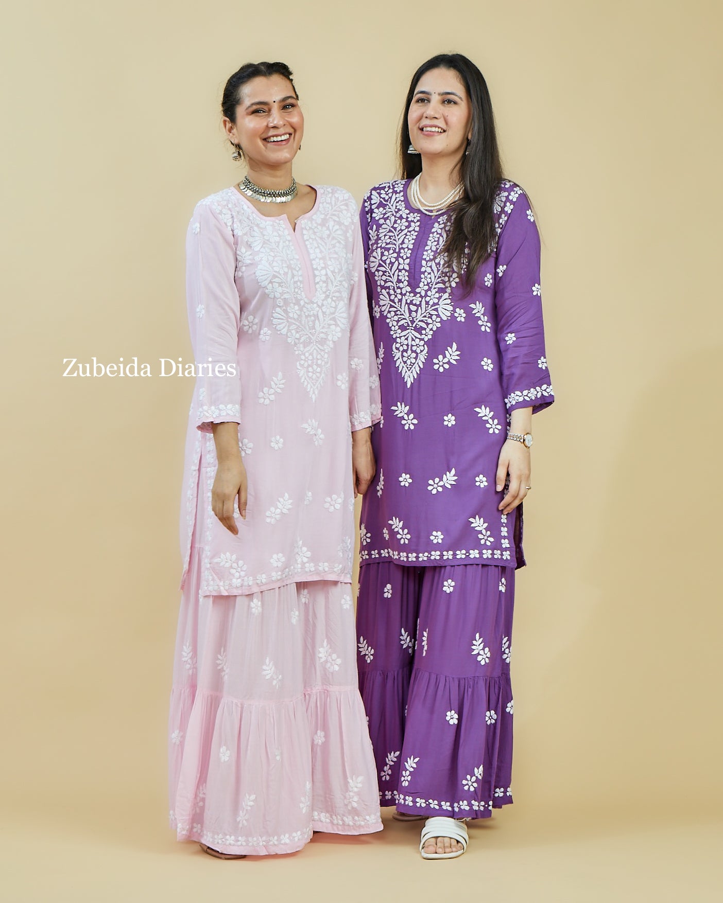 Afreen Modal Garara Set in Pastel Pink