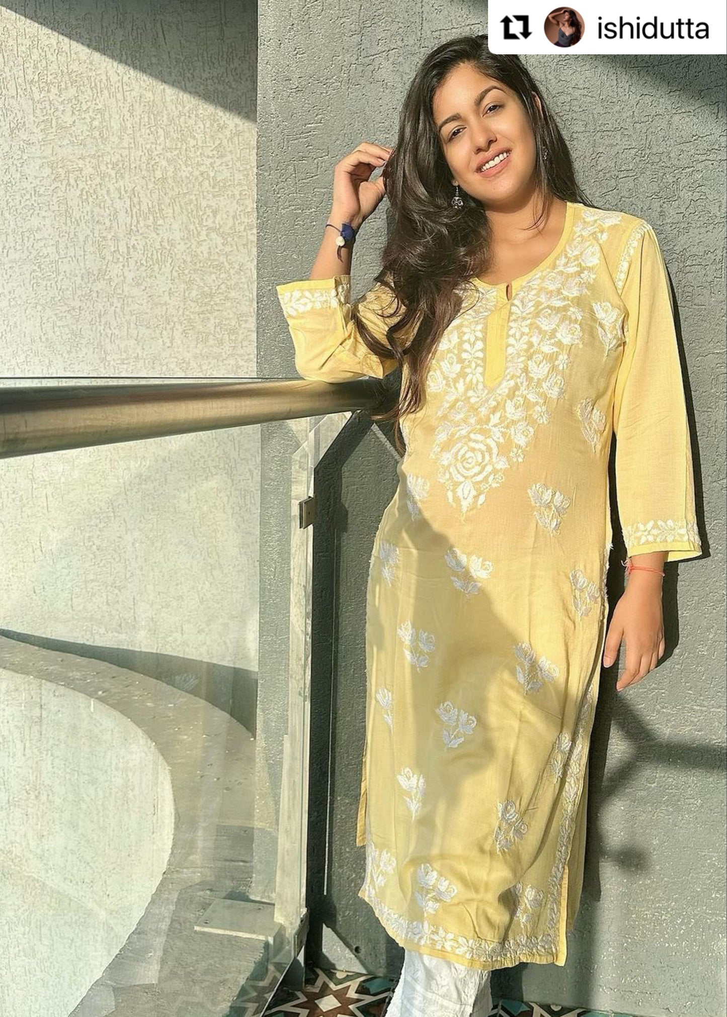 Ishita Dutt Seth in Nazakat Rose Modal Kurta