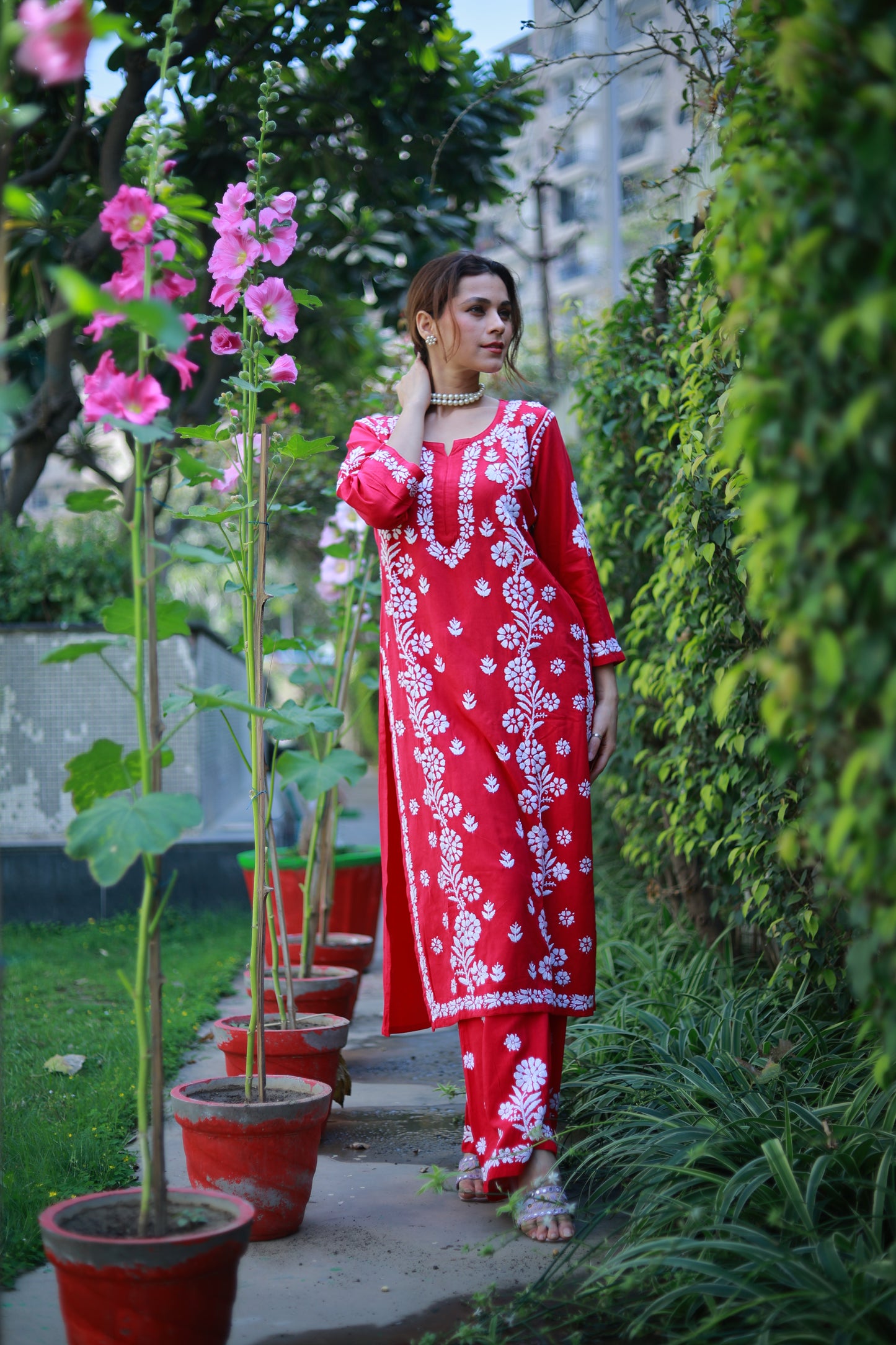 Hot Pink ~ Rayon Kurta Palazzo Set