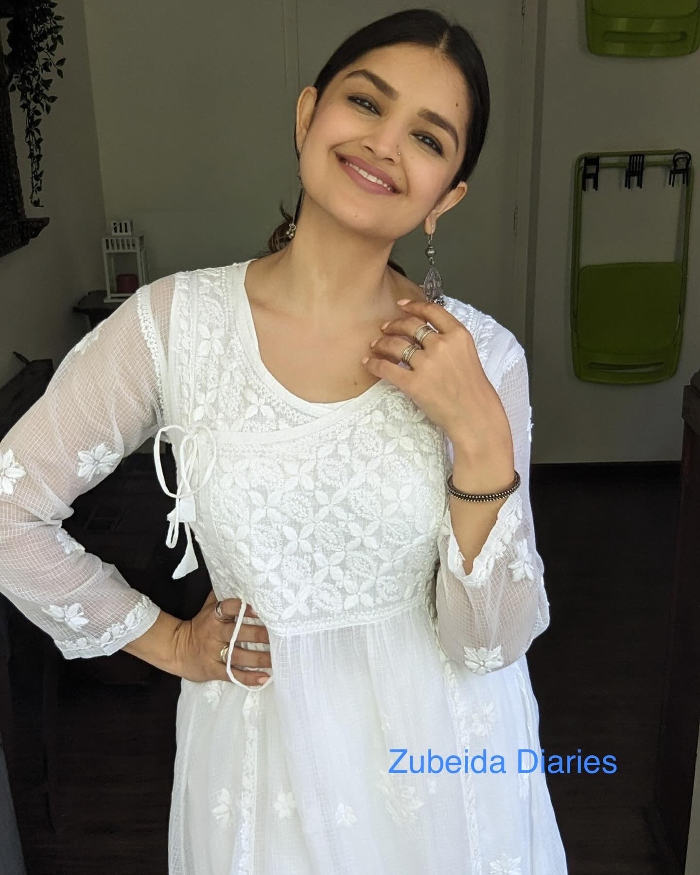 Kota Angrakha Kurta in White