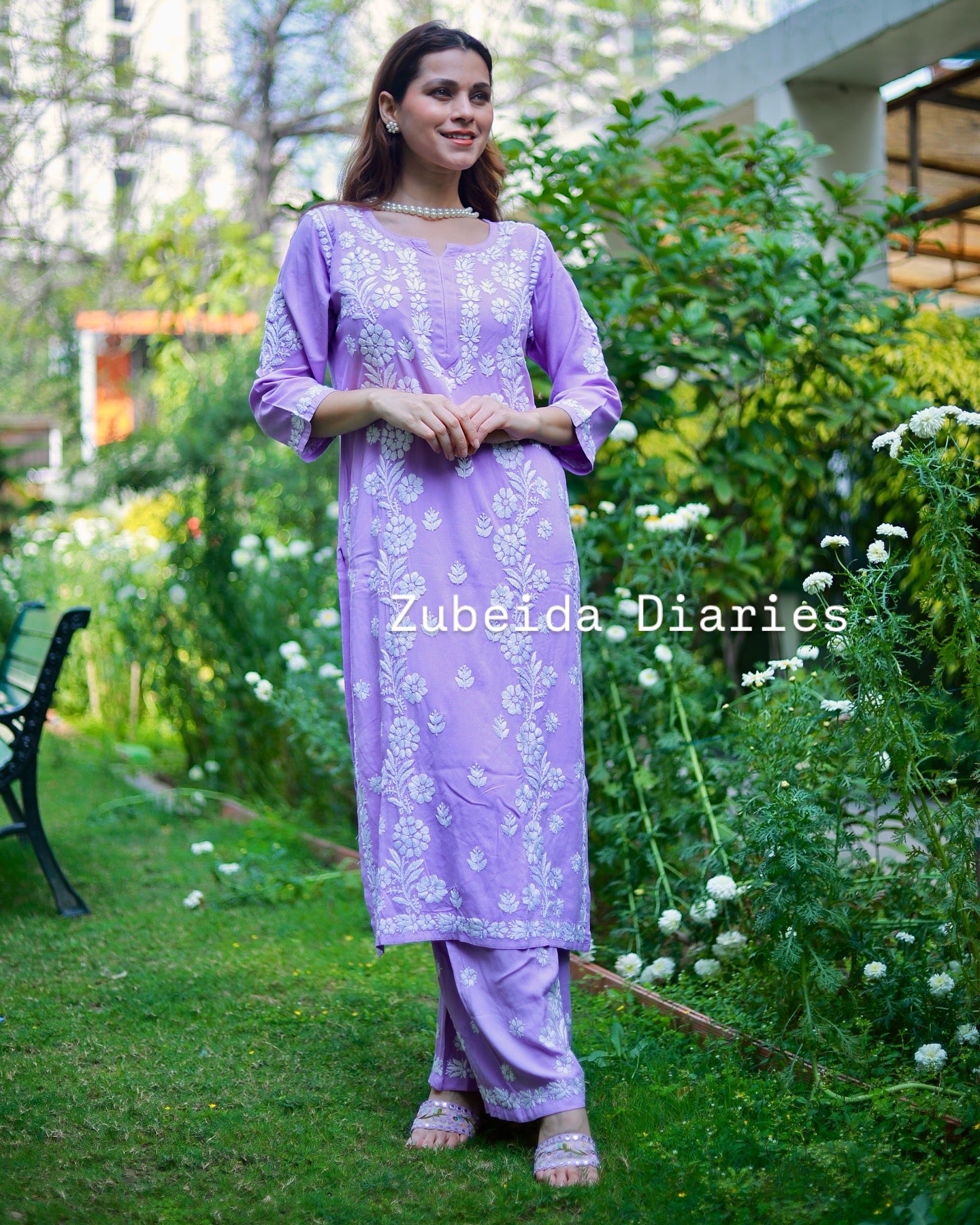 Lavender ~ Rayon Kurta Palazzo Set