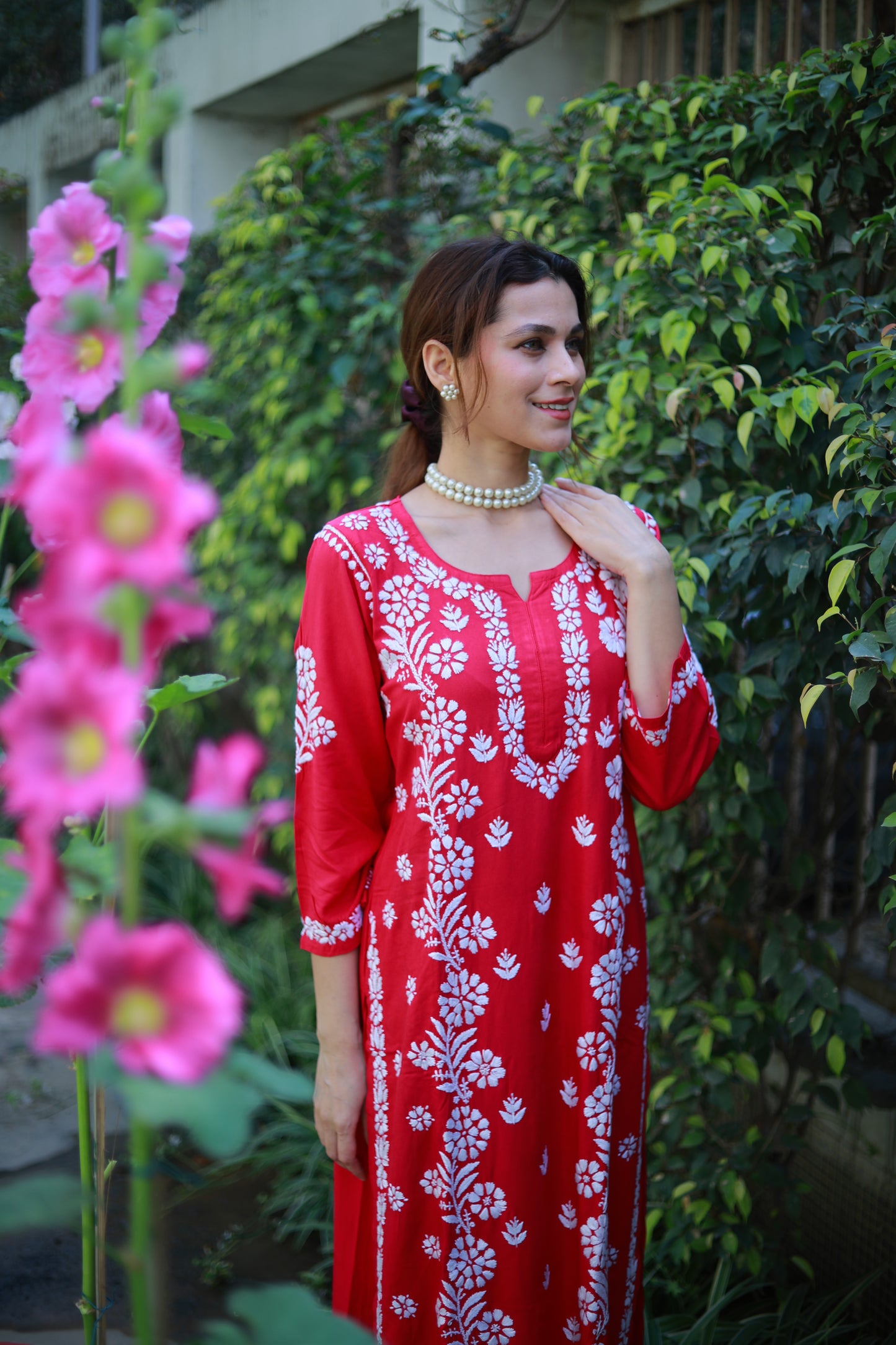 Hot Pink ~ Rayon Kurta Palazzo Set