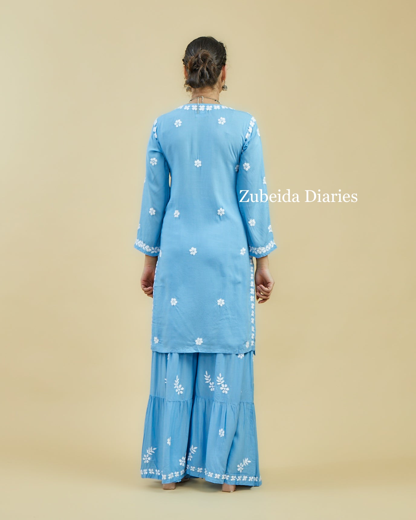 Aafreen Modal Garara Set in Powder Blue