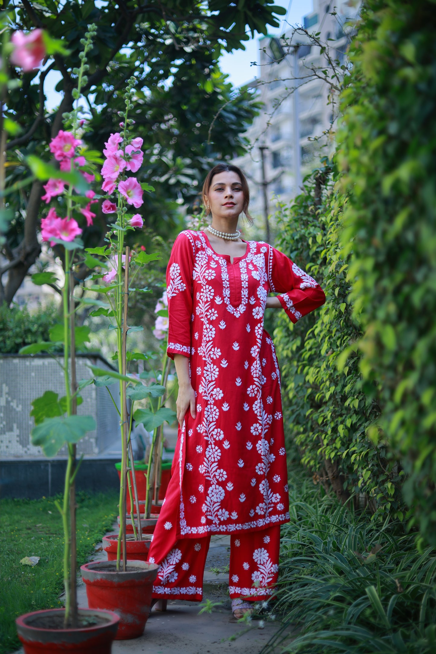 Hot Pink ~ Rayon Kurta Palazzo Set