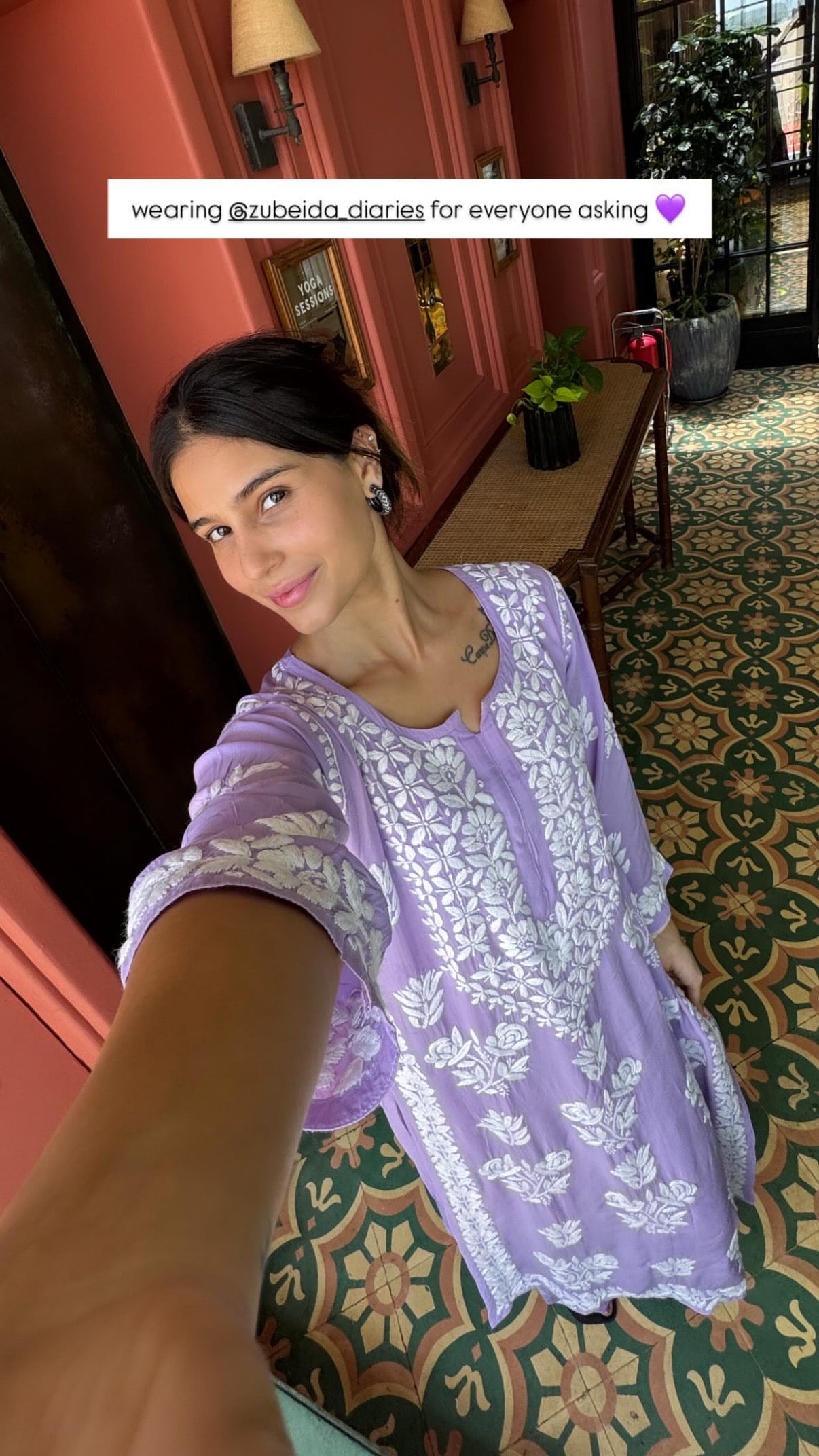 Lavender- Hand embroidered modal set