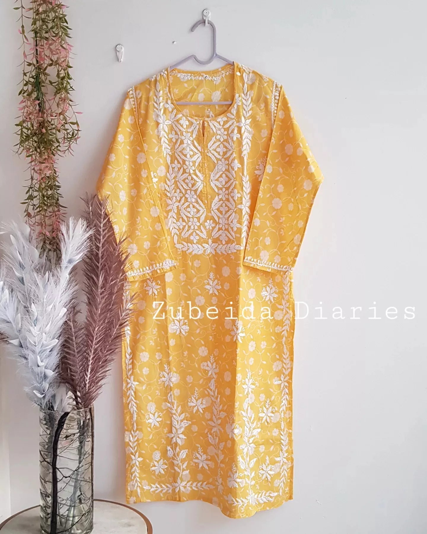 Makhmali Mulmul Kurta in Yellow
