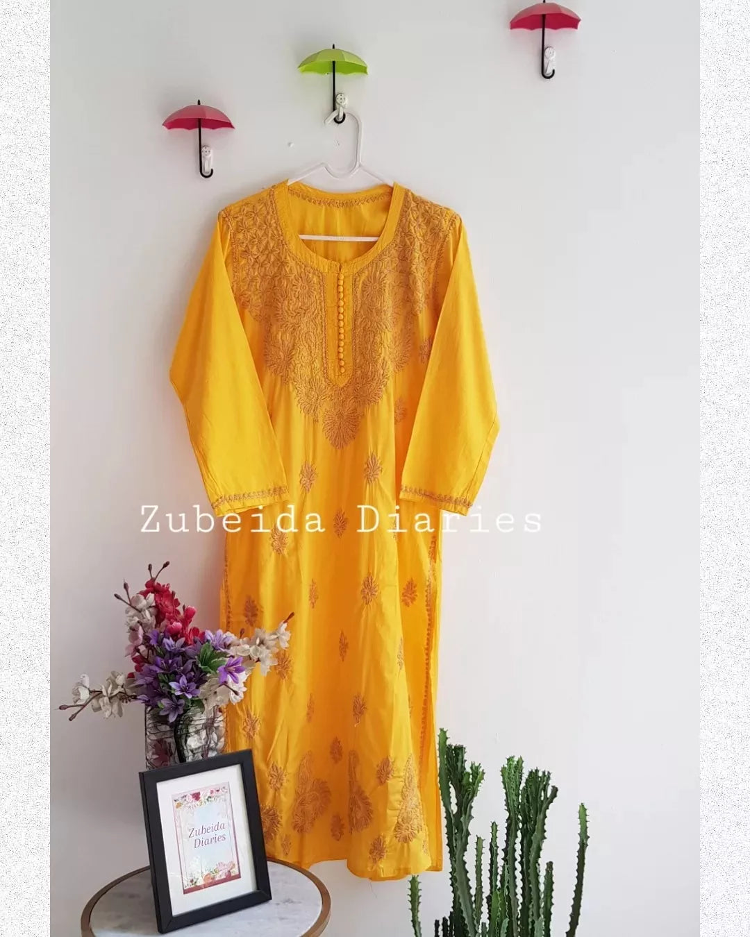 Rozana Cotton Kurta - Yellow