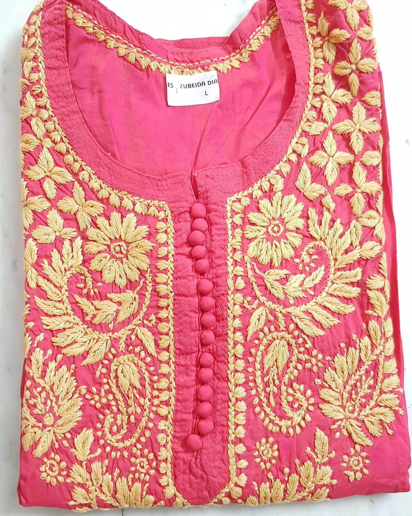Rozana Cotton Kurta - Carrot