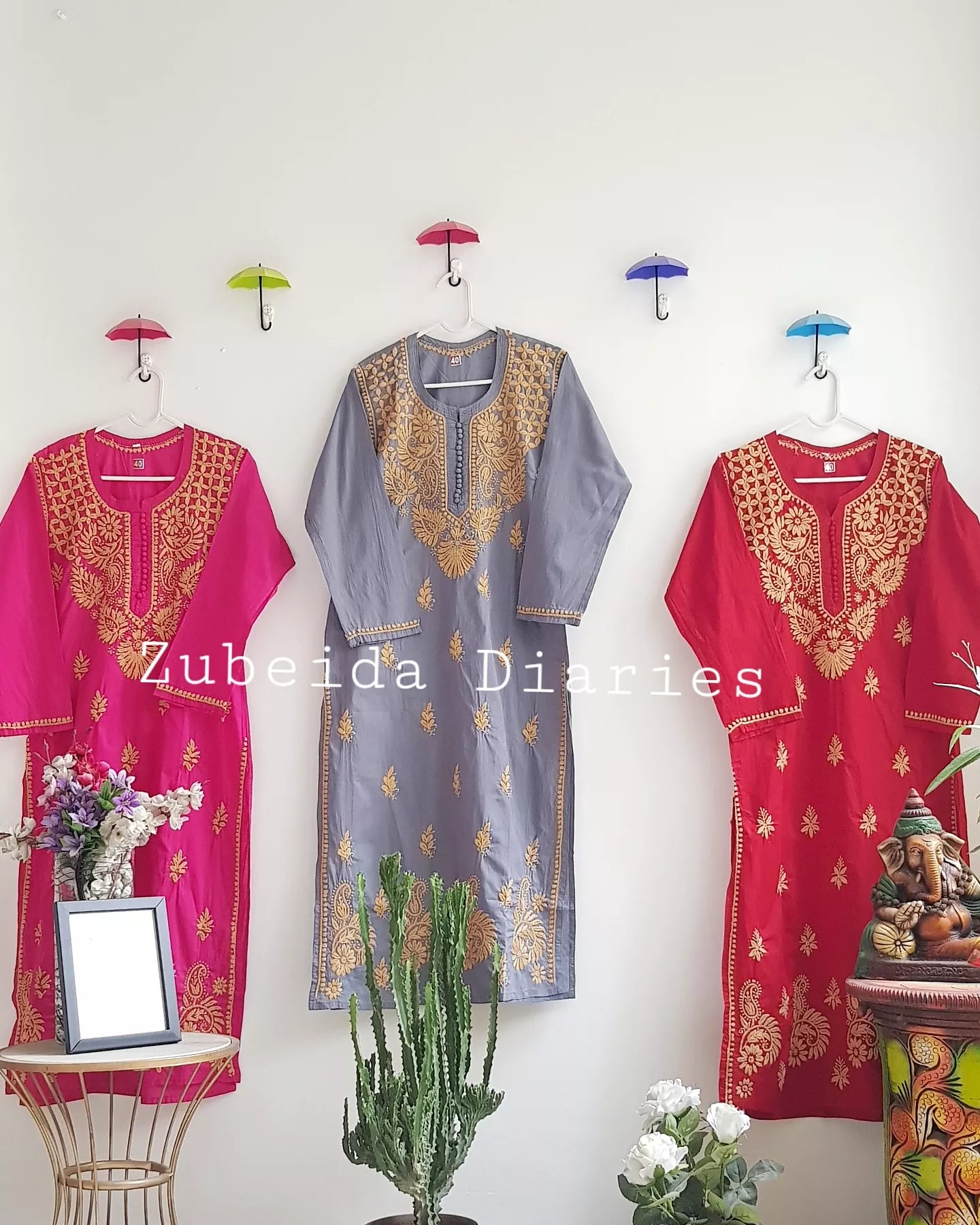 Rozana Cotton Kurta - Carrot