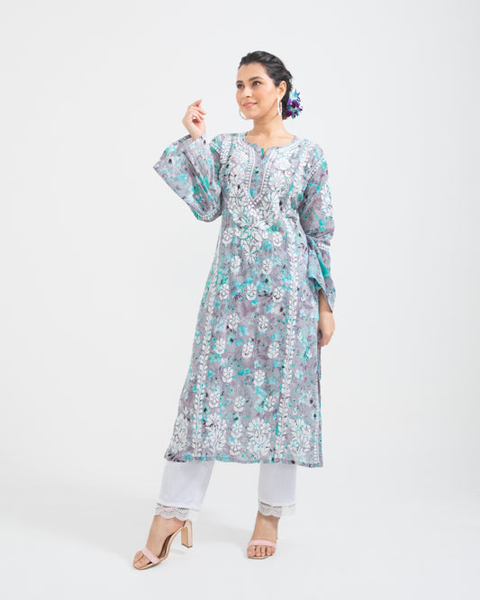Tone to tone Orange modal kurta