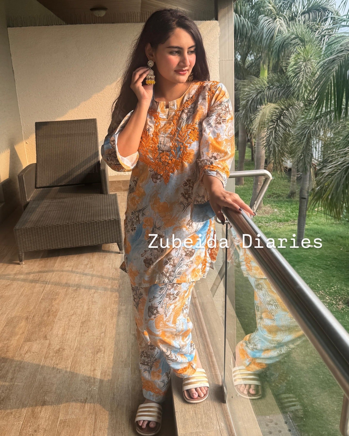 Printed Co-ord Set ~ Yellow Embroidery