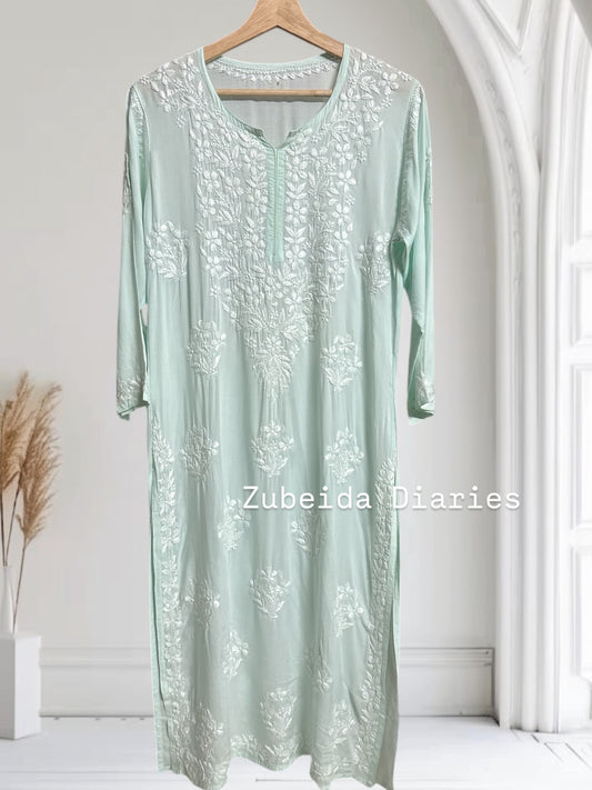 Nazakat Modal Kurta~Pastel Mint