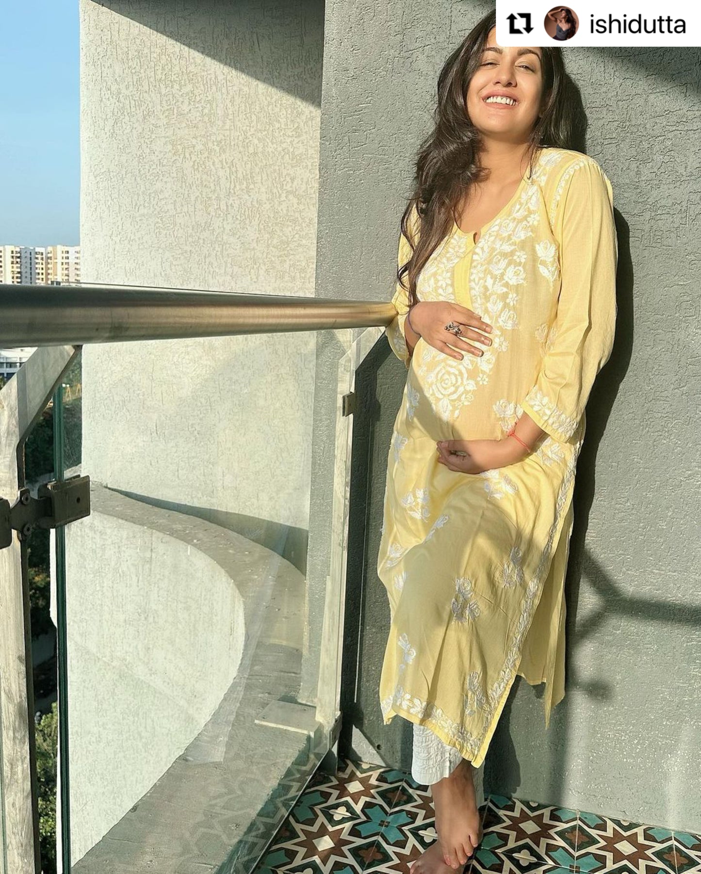 Ishita Dutt Seth in Nazakat Rose Modal Kurta