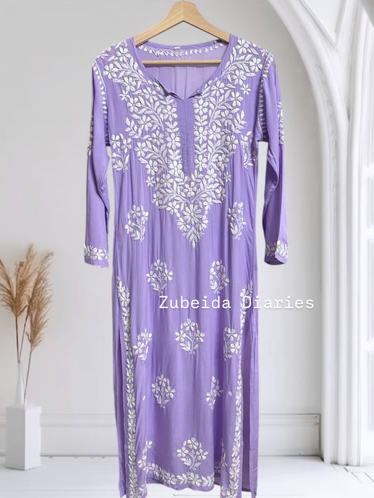 Nazakat Modal Kurta~Lilac
