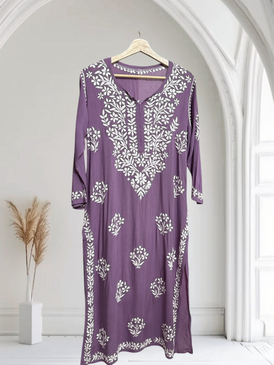 Nazakat Modal Kurta~Mauve