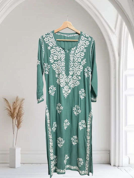 Nazakat Modal Kurta~Sage Green
