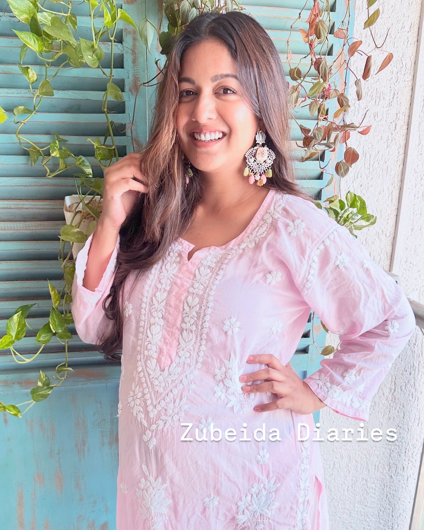 Ishita Dutta in Nazneen Modal hand embroidered set