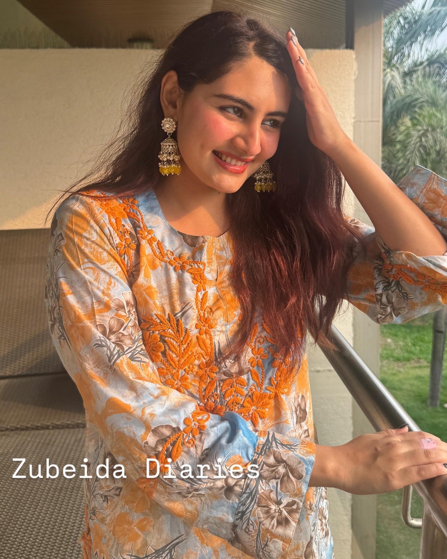 Printed Co-ord Set ~ Yellow Embroidery