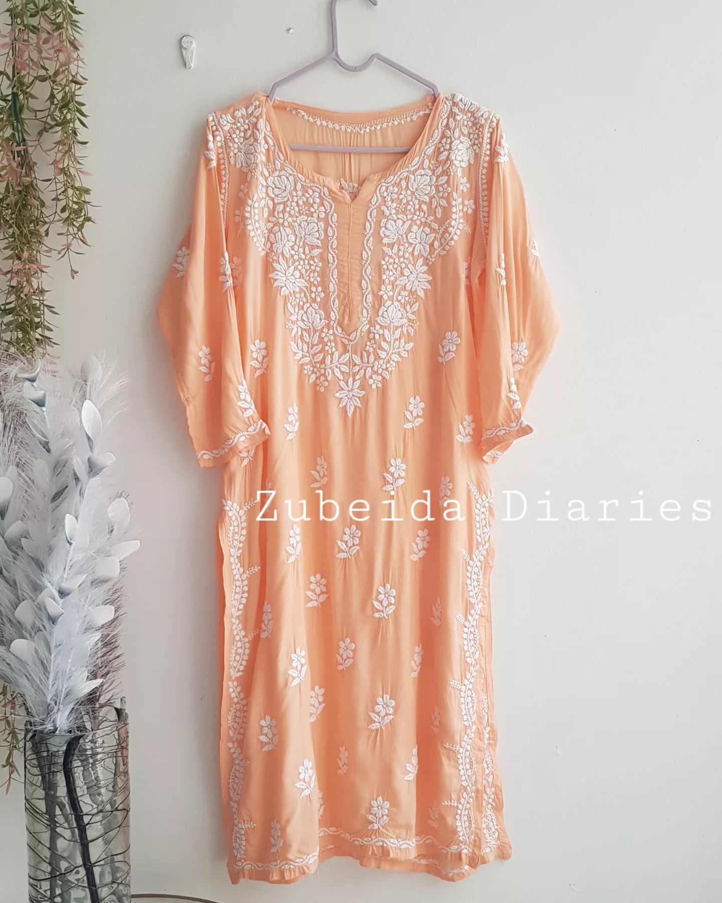 Zaha Modal Kurta - Peach
