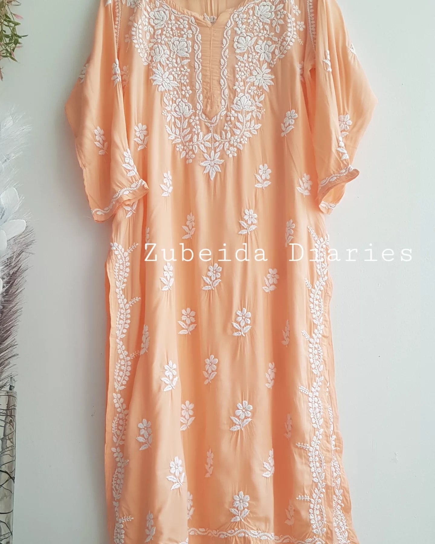 Zaha Modal Kurta - Peach