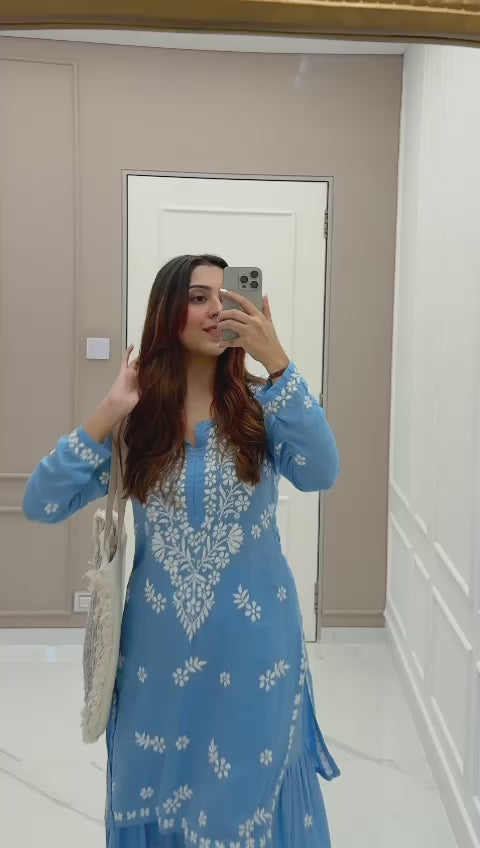 Aafreen Powder blue Modal garara sets