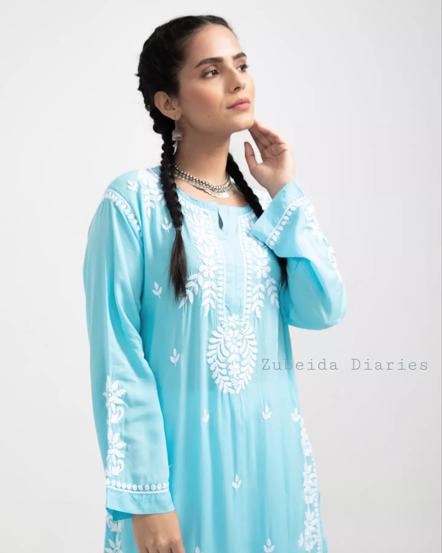 Premium~Nazakat Modal Kurta in Blue