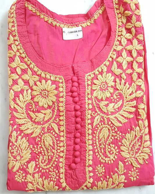 Rozana Cotton Kurta - Carrot